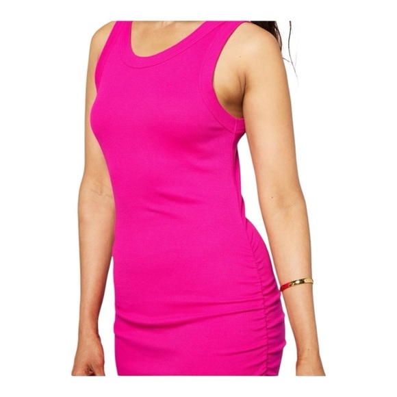Michael Stars Demi Magenta Pink Sleeveless Ruched Tank Knit Dress SF2557P MP NEW - Picture 13 of 14